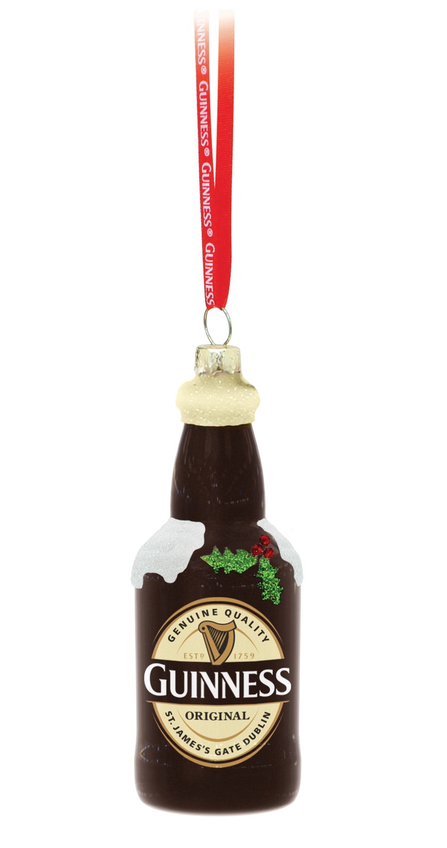 (image for) Guinness Bottle Glass Christmas Decoration - Click Image to Close