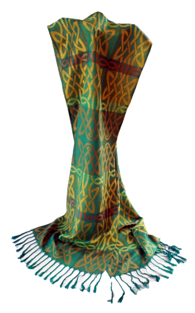 (image for) Celtic Weave Pashmina from Ireland – Achill Design 74" x 13.2"