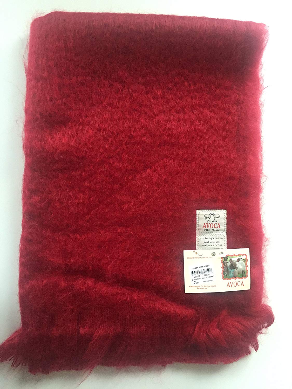 (image for) Avoca Mohair Throw 56" x 40" Made in Ireland-Valent Design - Click Image to Close