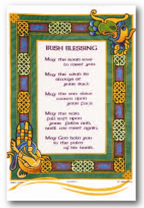 An Traditional Irish Blessing tea-towel in Linen Union
