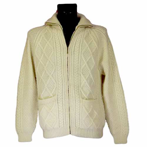 (image for) Aran Handknitted Zipper Cardigan - Click Image to Close